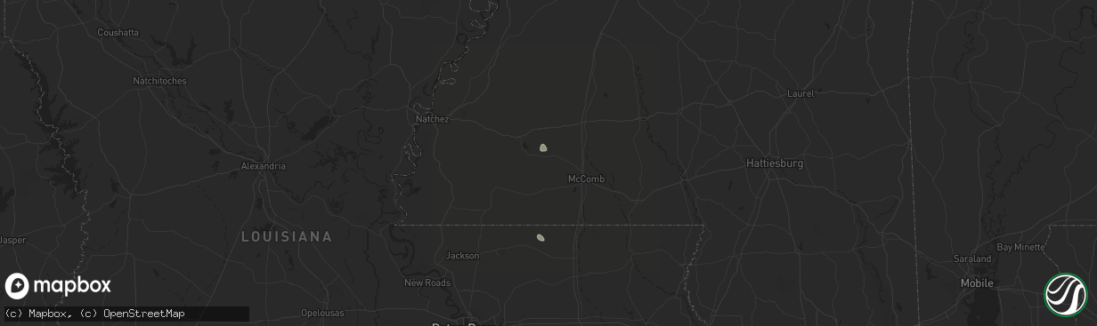 Hail map in Smithdale, MS on August 28, 2024