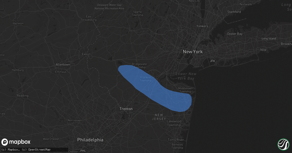 Hail map in Somerset, NJ on August 28, 2024
