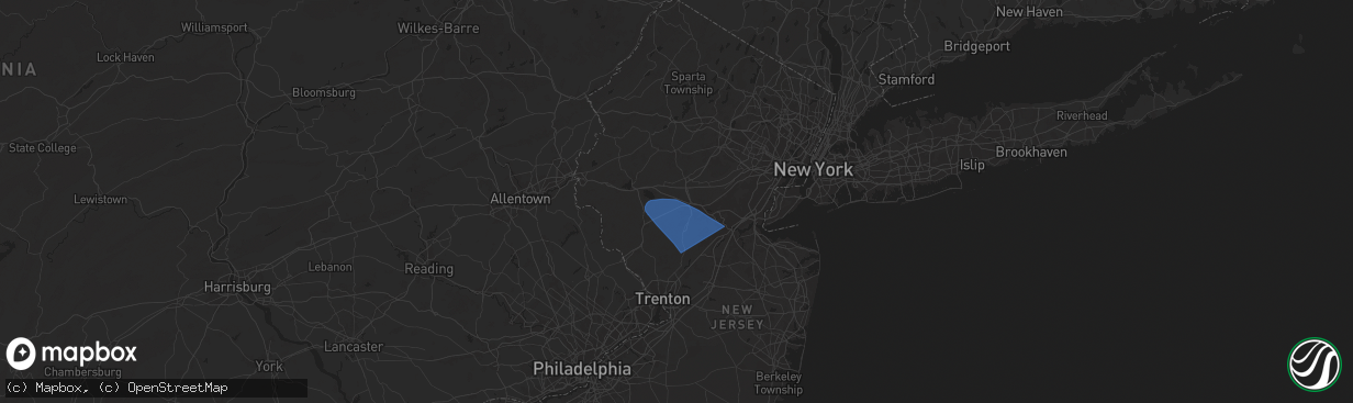 Hail map in Somerville, NJ on August 28, 2024