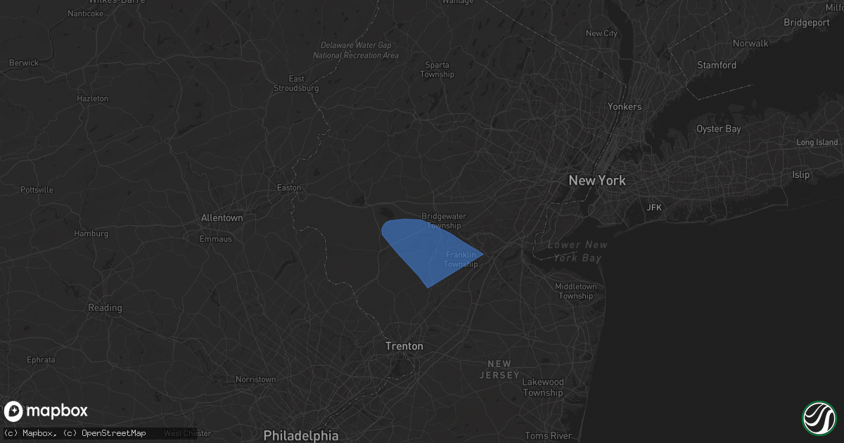 Hail map in Somerville, NJ on August 28, 2024