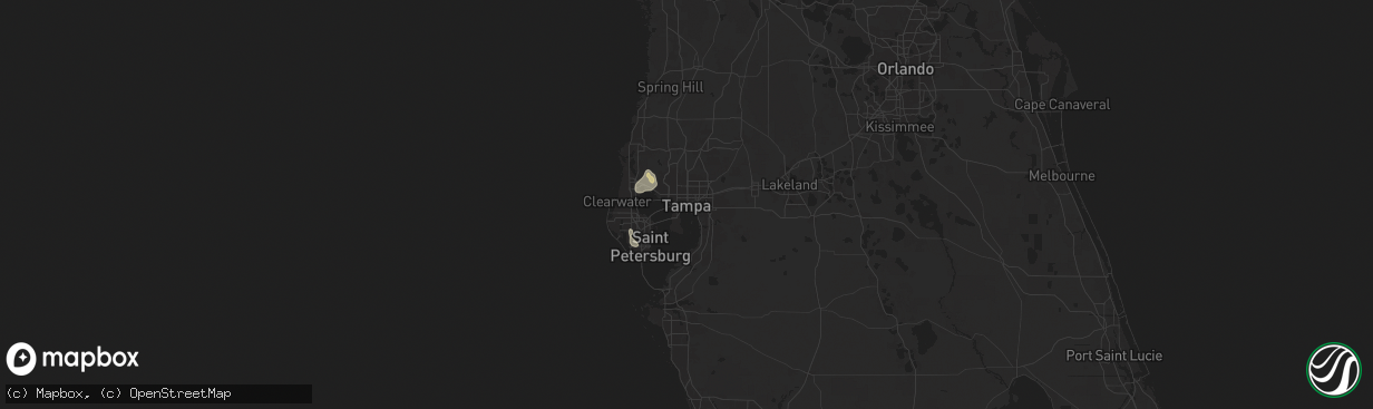 Hail map in Tampa, FL on August 28, 2024