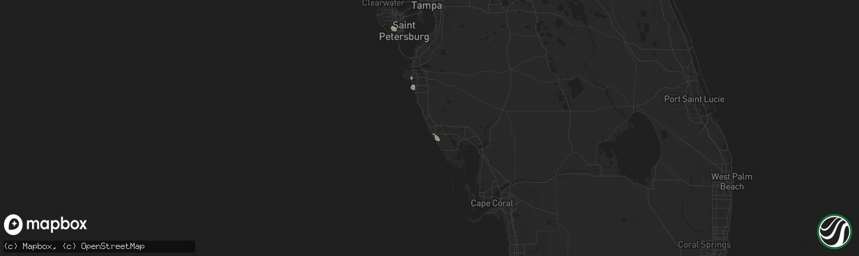 Hail map in Venice, FL on August 28, 2024