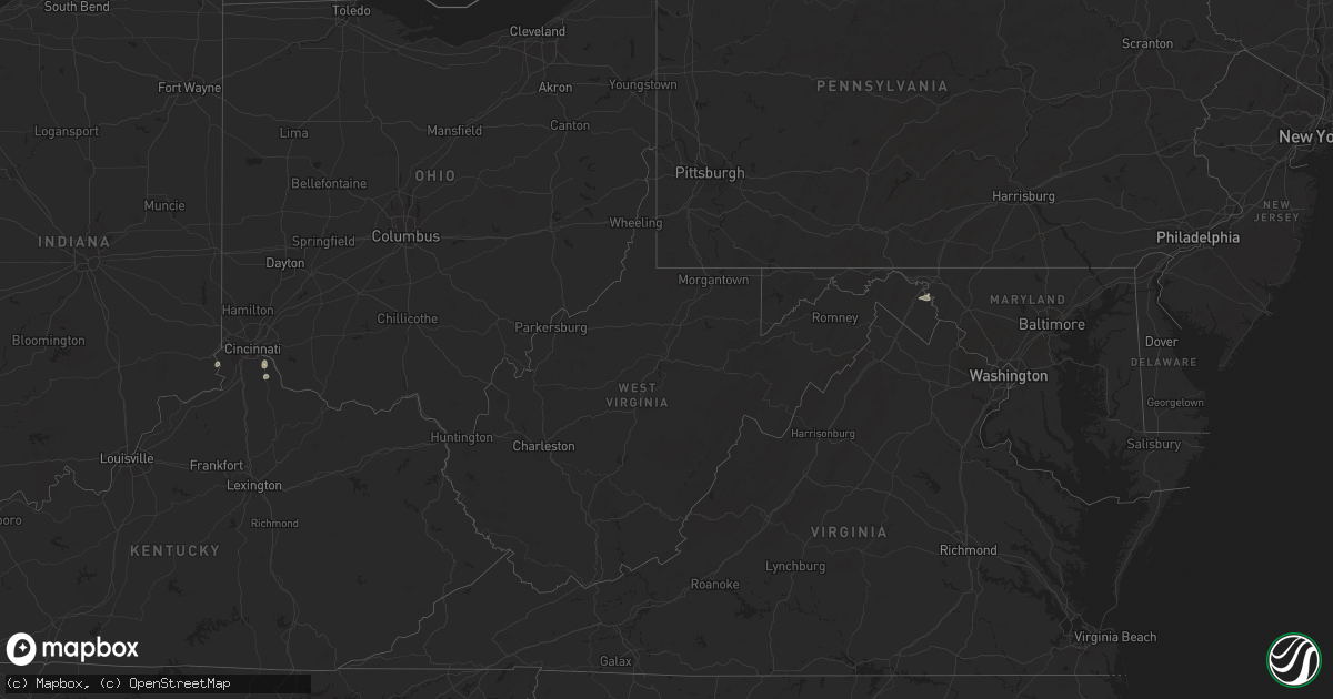 Hail map in West Virginia on August 28, 2024