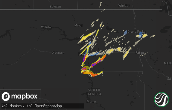 Hail map preview on 08-28-2024