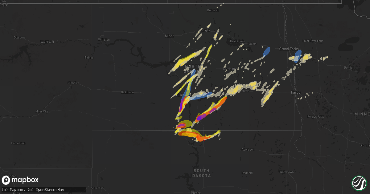 Hail map on August 28, 2024