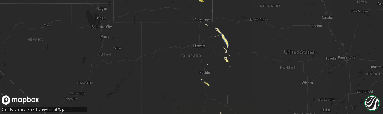 Hail map in Colorado on August 28, 2025