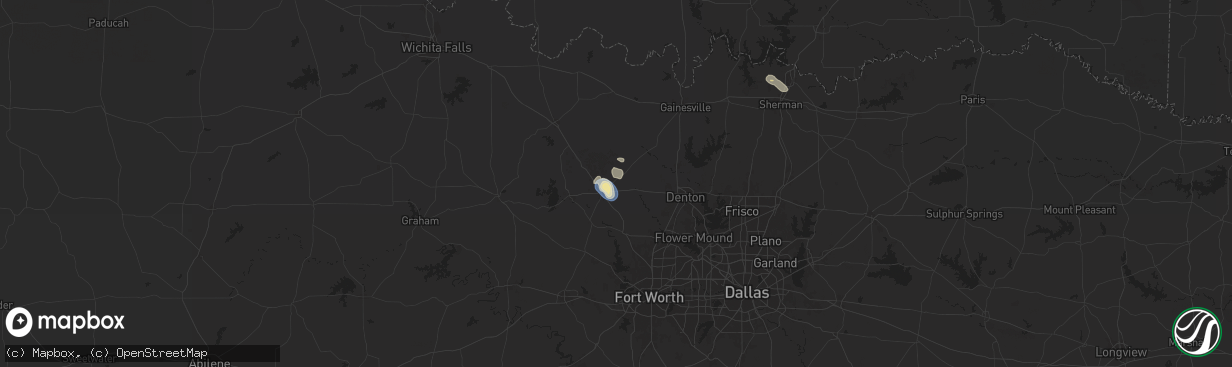 Hail map in Decatur, TX on August 28, 2025