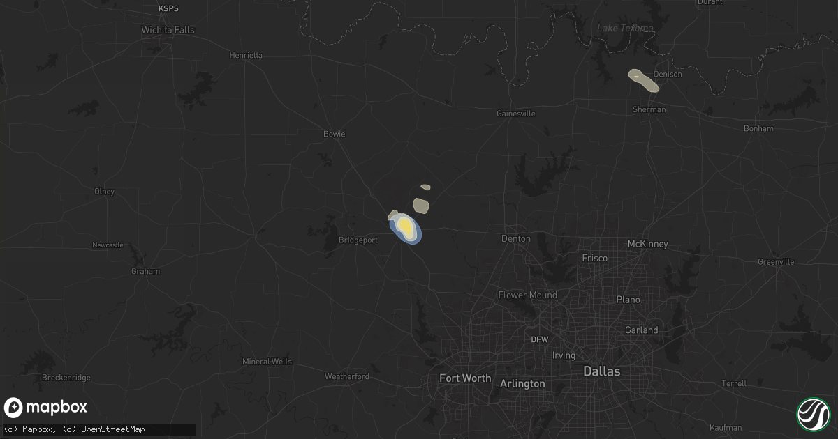 Hail map in Decatur, TX on August 28, 2025