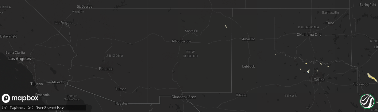 Hail map in New Mexico on August 28, 2025