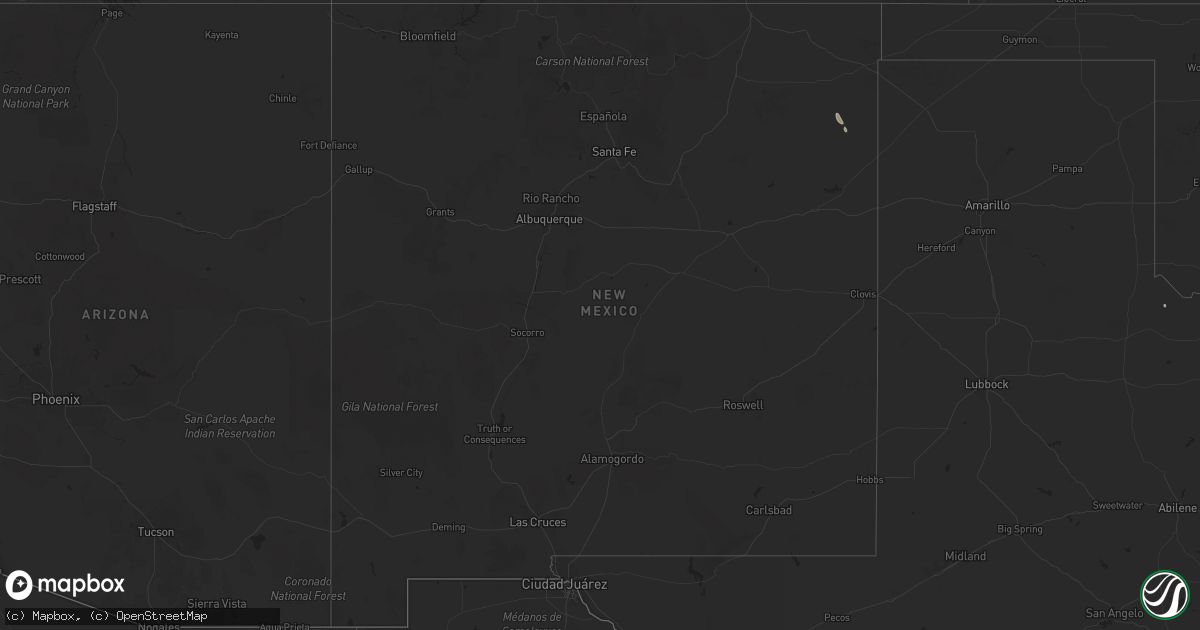 Hail map in New Mexico on August 28, 2025