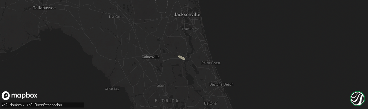 Hail map in Palatka, FL on August 28, 2025