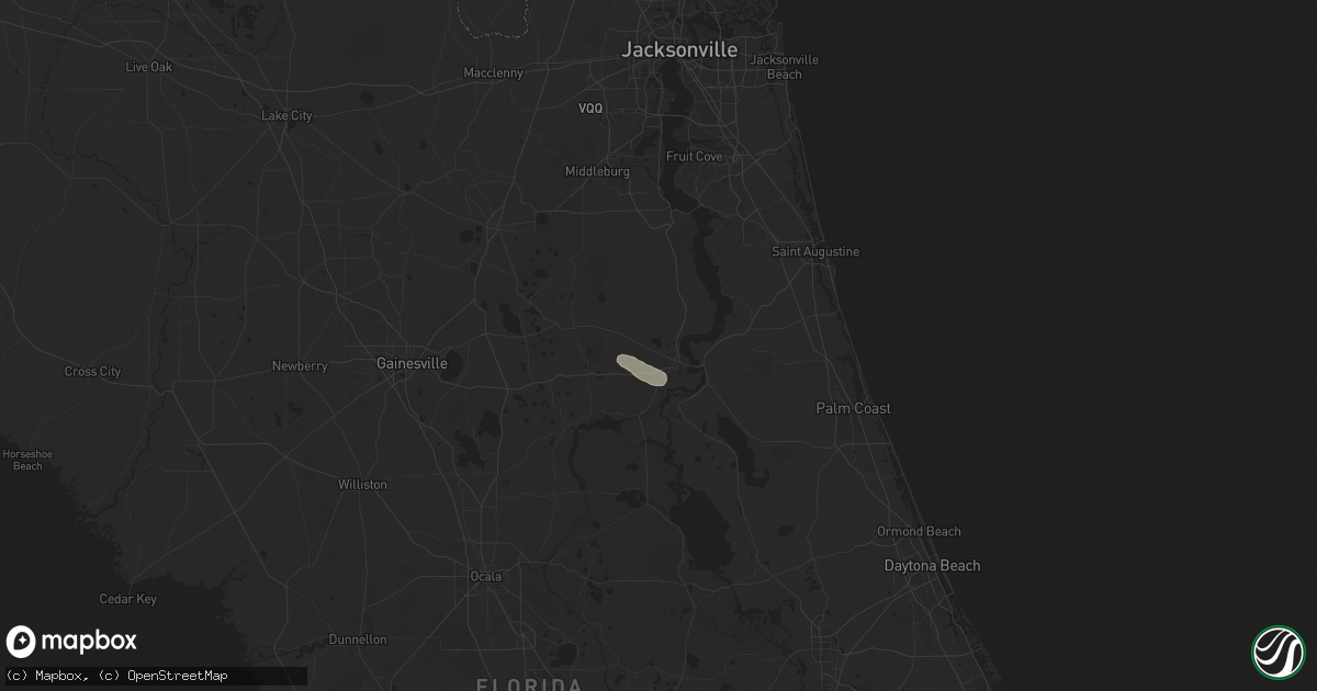 Hail map in Palatka, FL on August 28, 2025