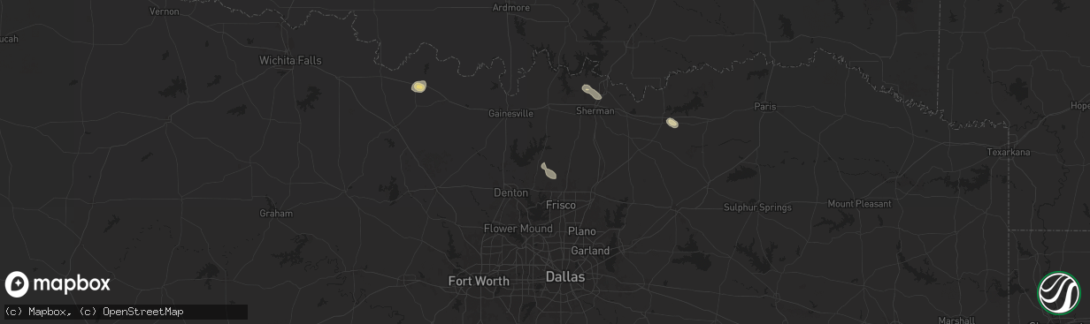 Hail map in Pilot Point, TX on August 28, 2025