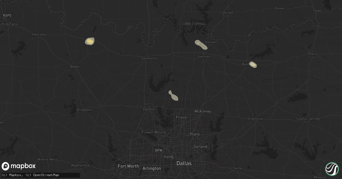 Hail map in Pilot Point, TX on August 28, 2025