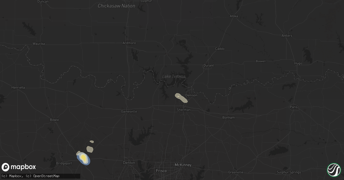 Hail map in Pottsboro, TX on August 28, 2025