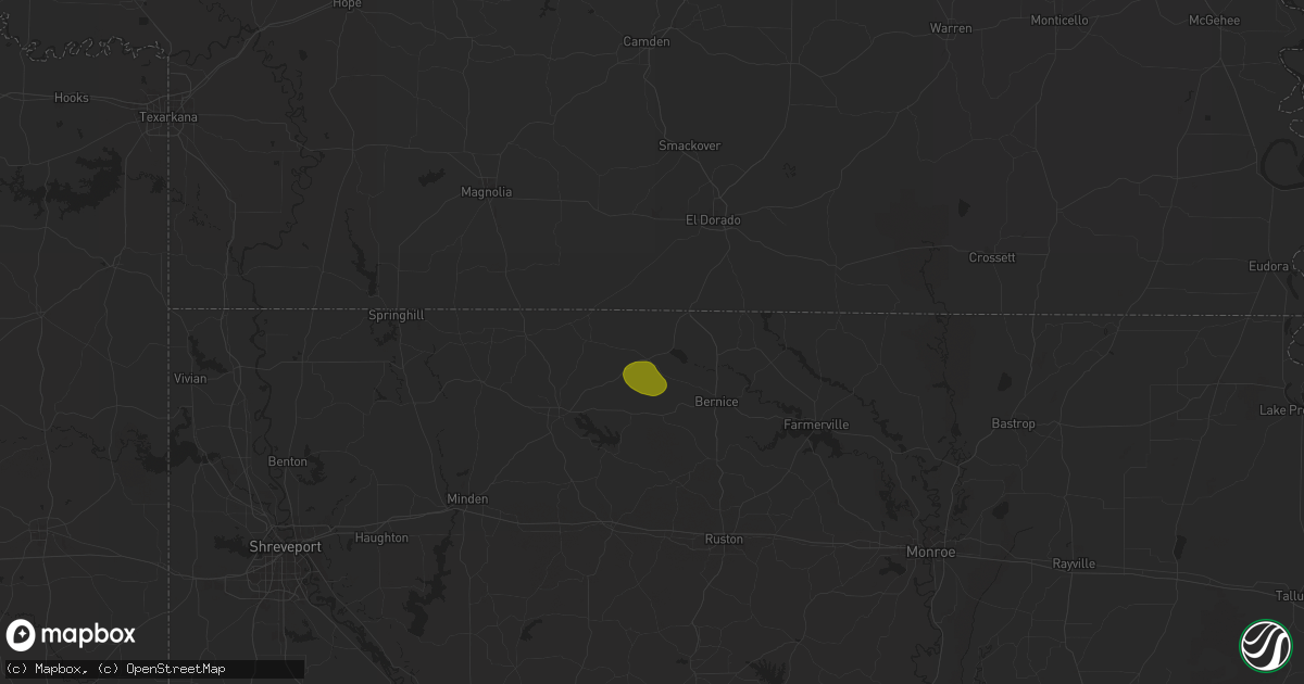 Hail map in Summerfield, LA on August 28, 2025