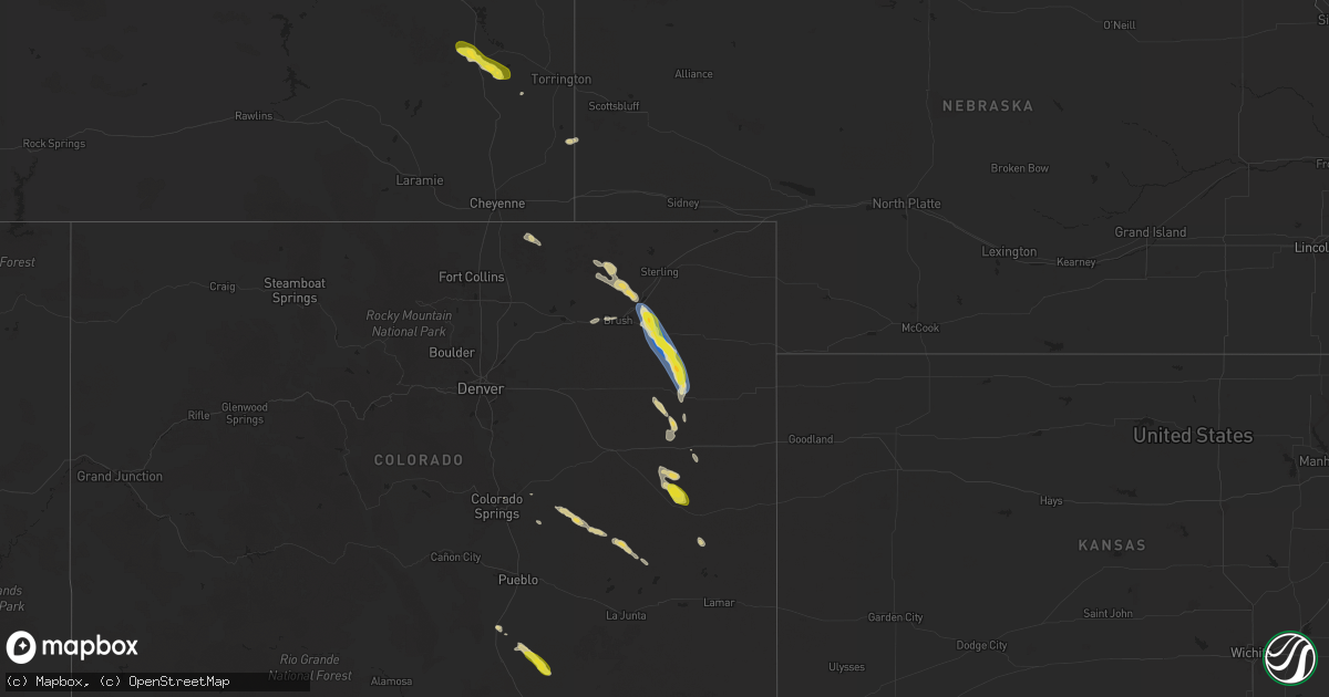 Hail map on August 28, 2025