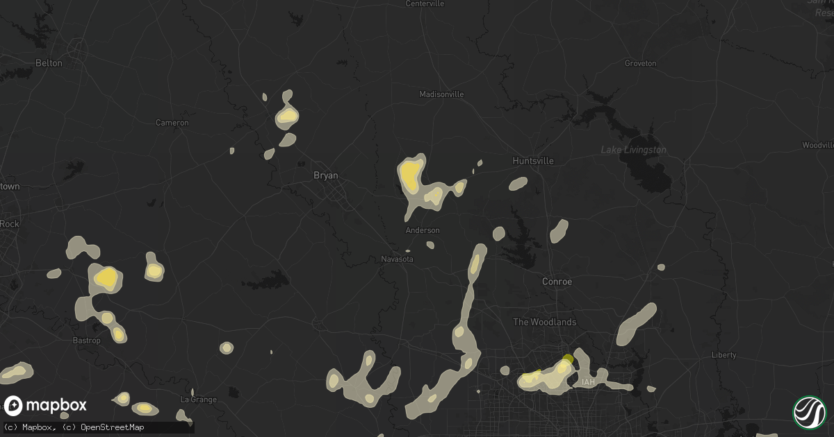 Hail map in Anderson, TX on August 28, 2026