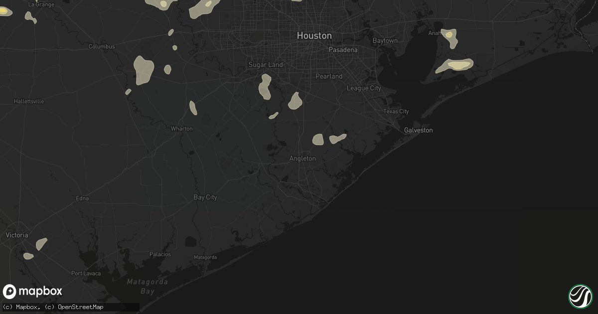 Hail map in Angleton, TX on August 28, 2026
