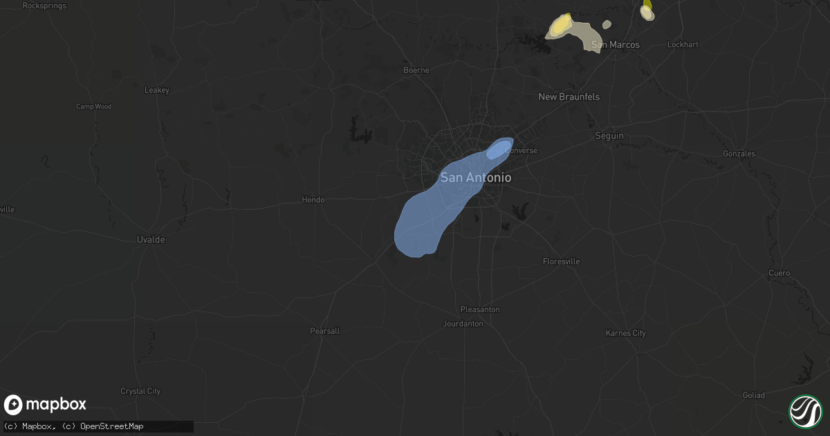 Hail map in Atascosa, TX on August 28, 2026