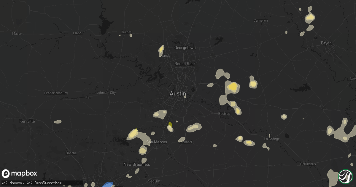 Hail map in Austin, TX on August 28, 2026