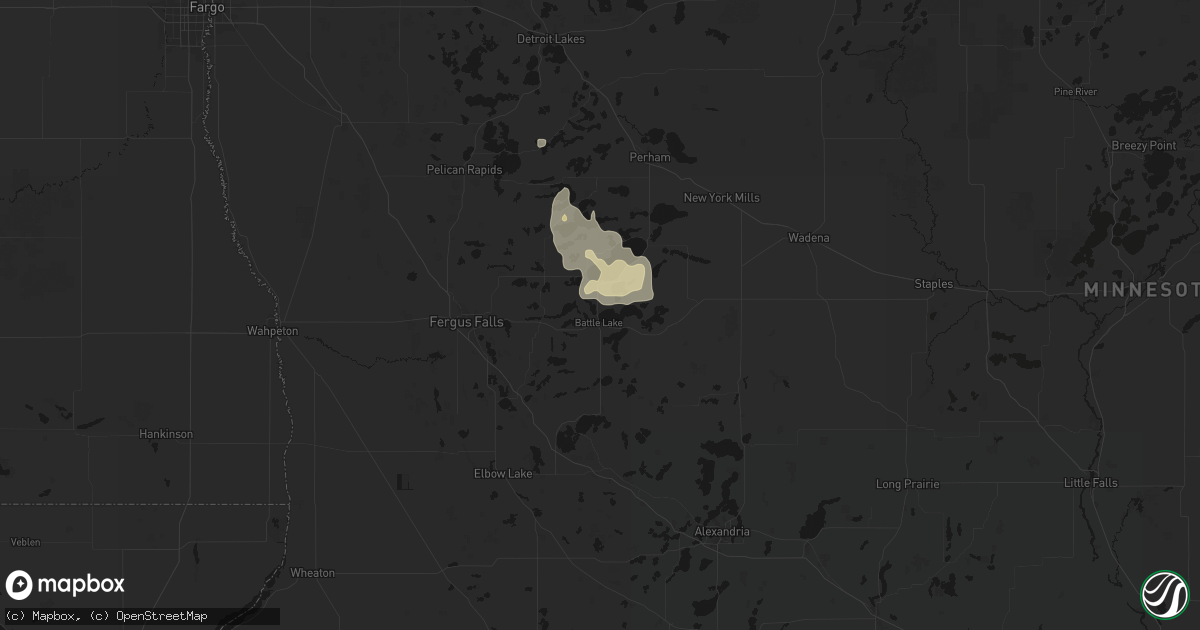 Hail map in Battle Lake, MN on August 28, 2026