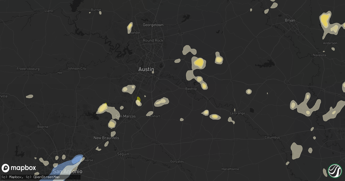 Hail map in Cedar Creek, TX on August 28, 2026
