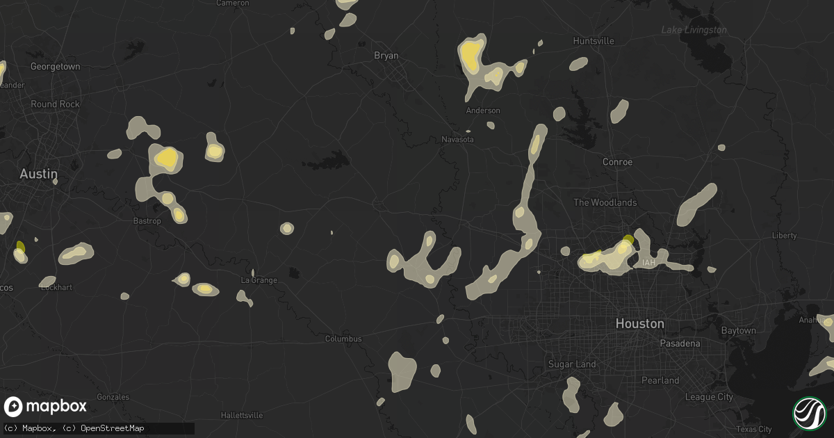 Hail map in Chappell Hill, TX on August 28, 2026