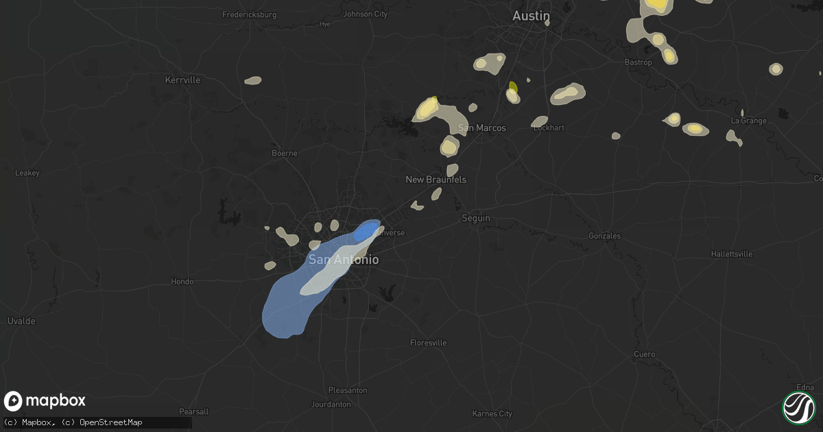 Hail map in Cibolo, TX on August 28, 2026