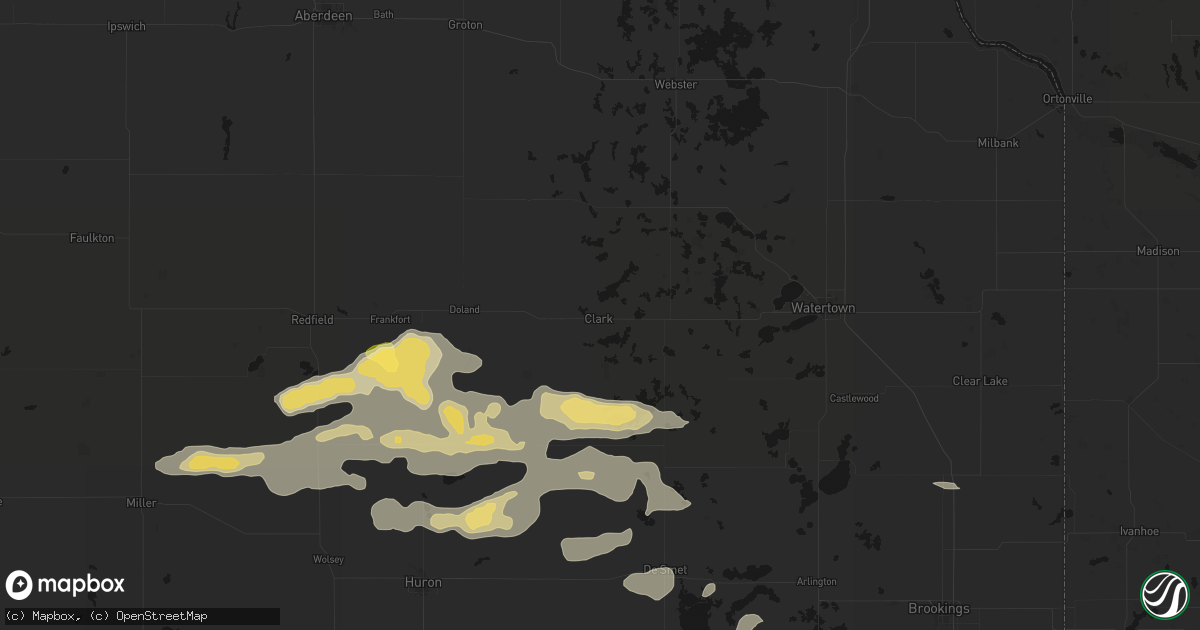 Hail map in Clark, SD on August 28, 2026