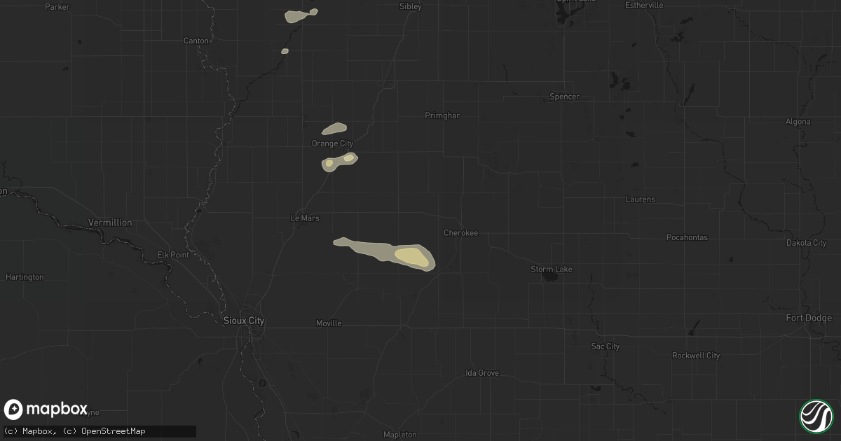 Hail map in Cleghorn, IA on August 28, 2026