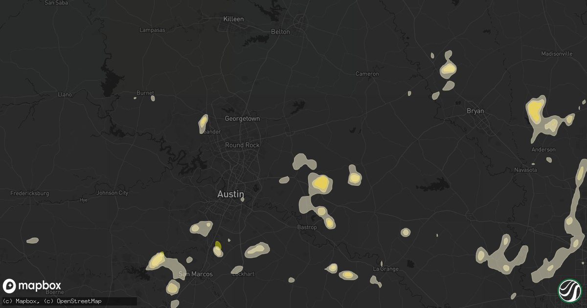 Hail map in Coupland, TX on August 28, 2026