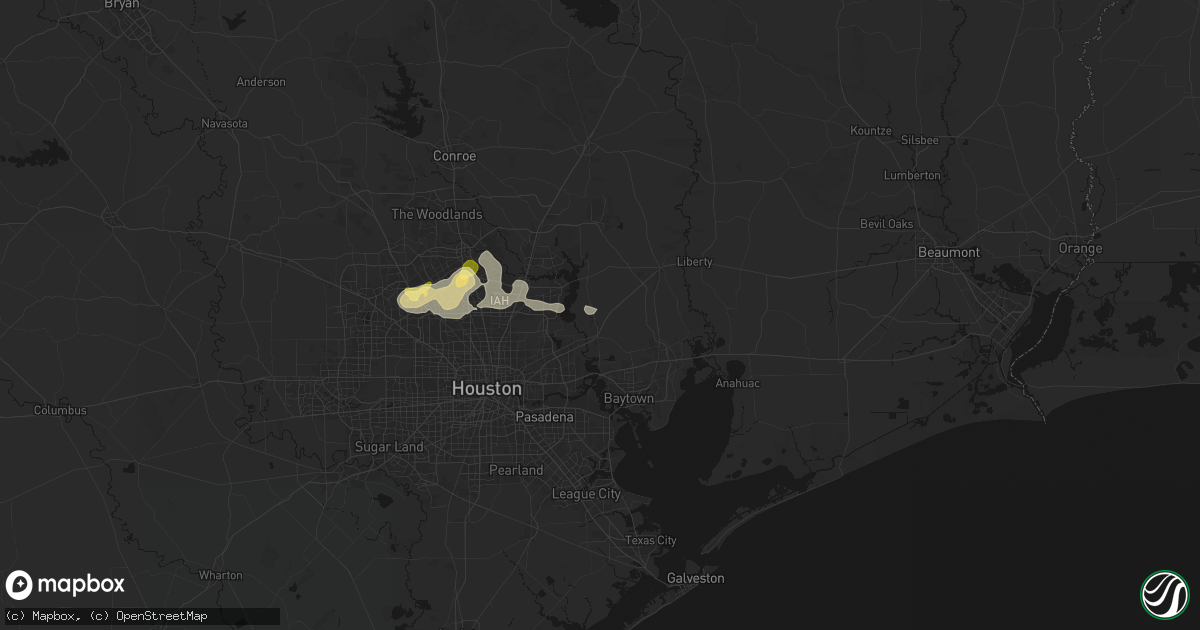 Hail map in Crosby, TX on August 28, 2026