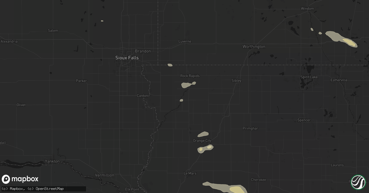 Hail map in Doon, IA on August 28, 2026