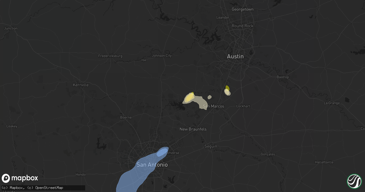 Hail map in Fischer, TX on August 28, 2026