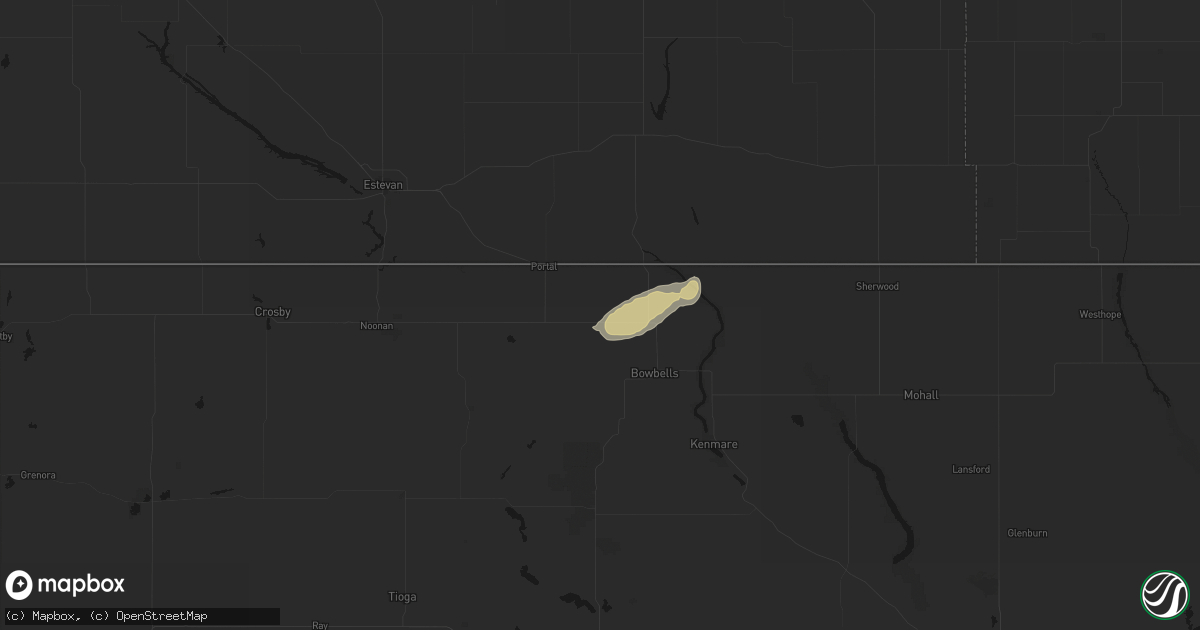 Hail map in Flaxton, ND on August 28, 2026