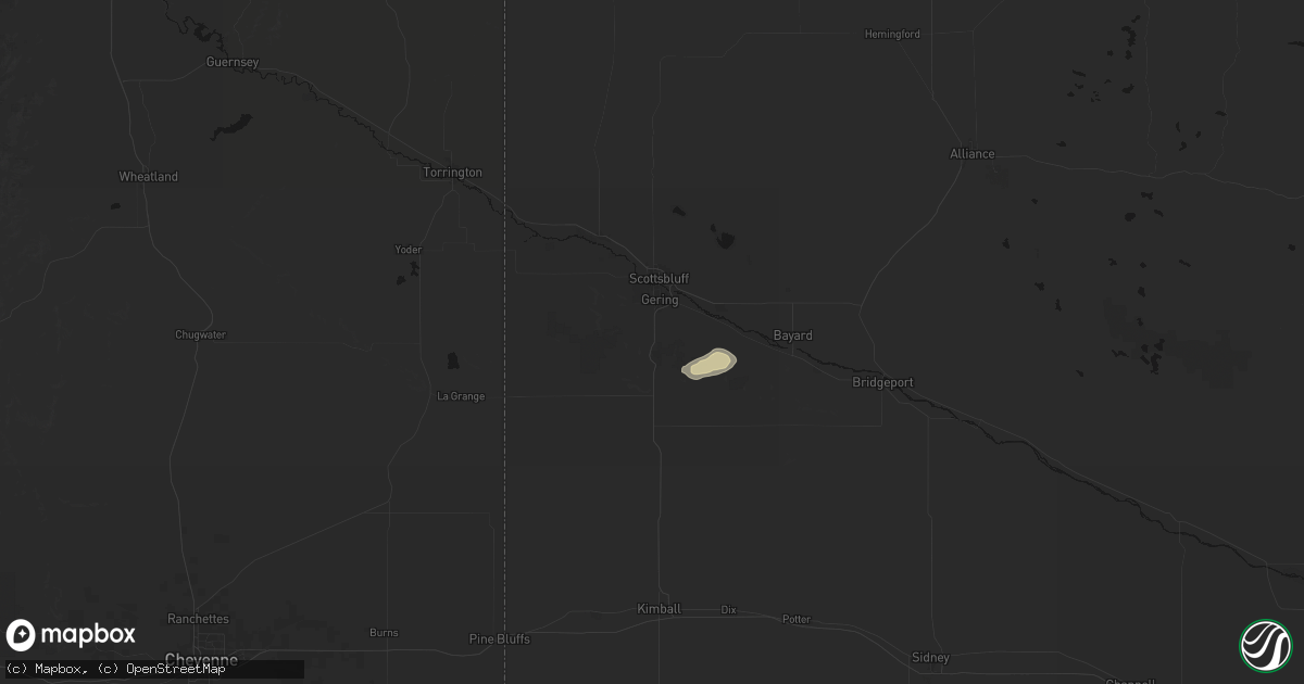 Hail map in Gering, NE on August 28, 2026