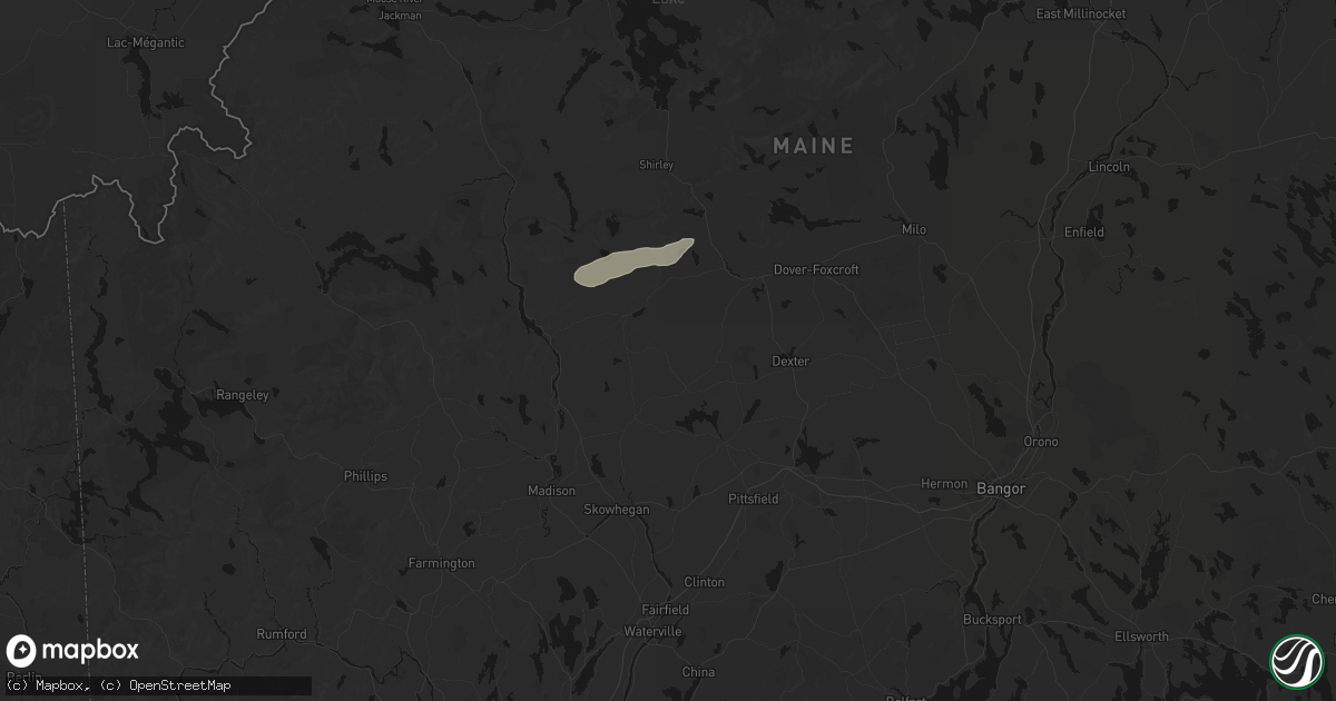 Hail map in Harmony, ME on August 28, 2026