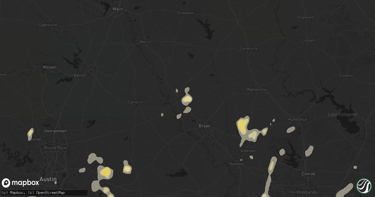 Hail map in Hearne, TX on August 28, 2026
