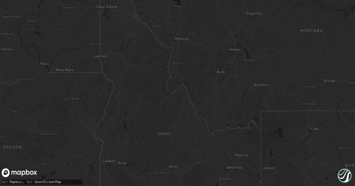 Hail map in Idaho on August 28, 2026
