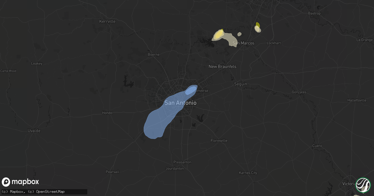 Hail map in Jbsa Ft Sam Houston, TX on August 28, 2026