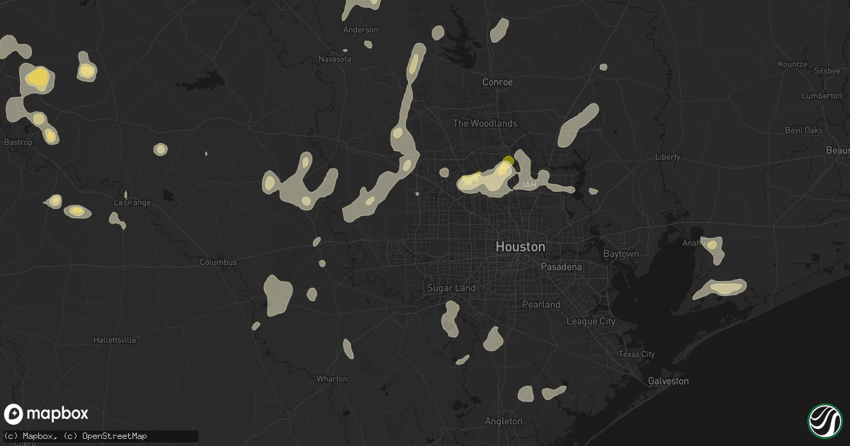 Hail map in Katy, TX on August 28, 2026
