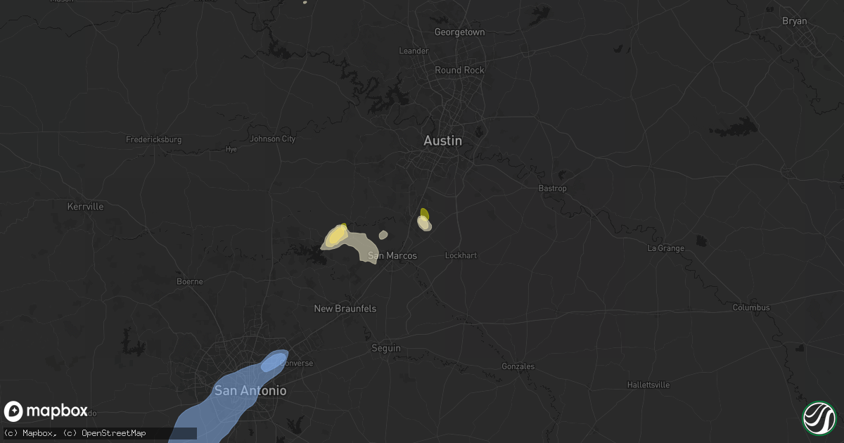 Hail map in Kyle, TX on August 28, 2026