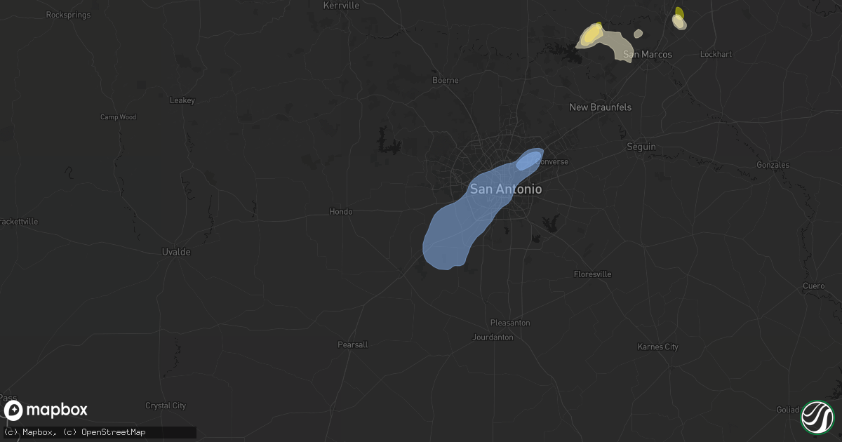 Hail map in La Coste, TX on August 28, 2026