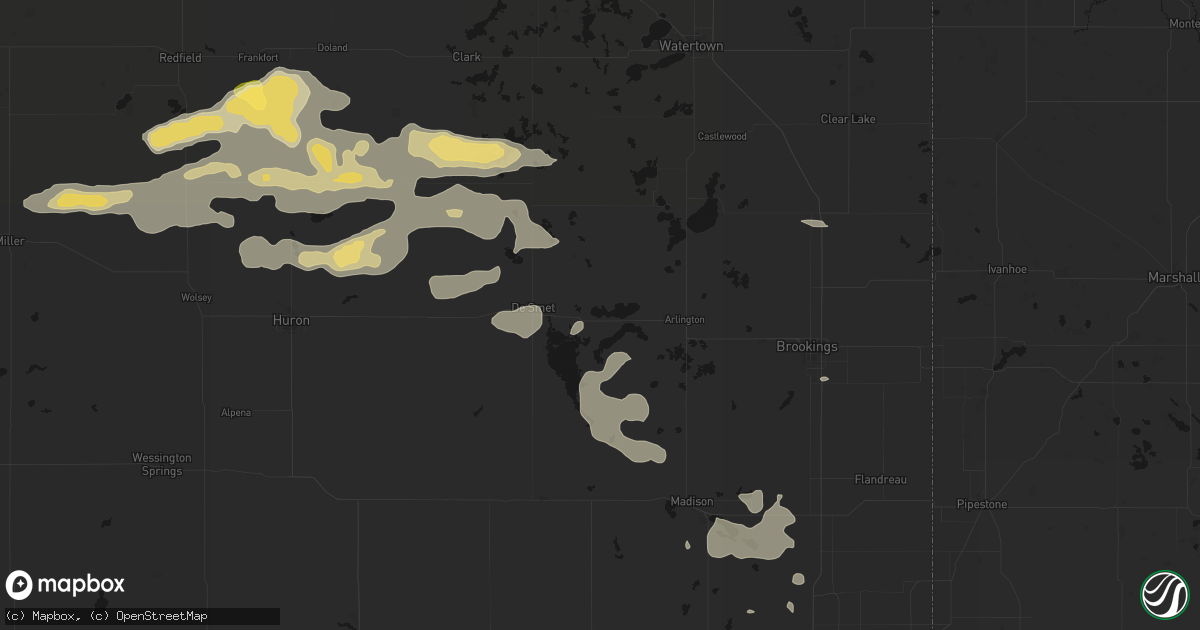 Hail map in Lake Preston, SD on August 28, 2026