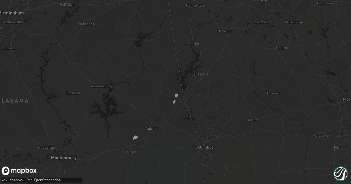 Hail map in Lanett, AL on August 28, 2026