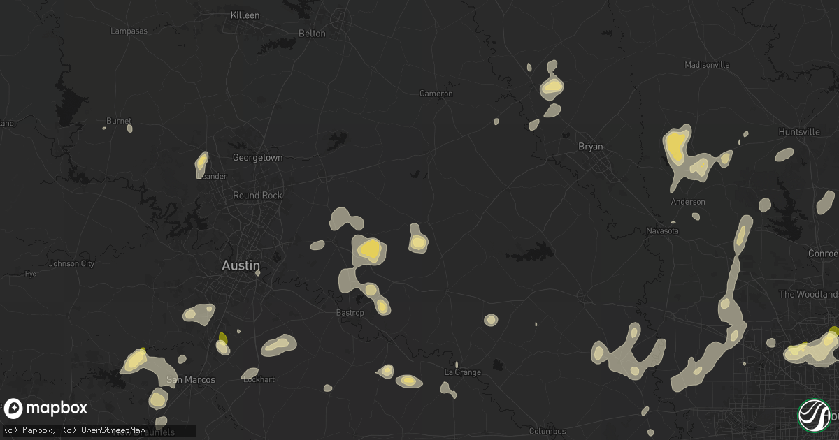 Hail map in Lexington, TX on August 28, 2026