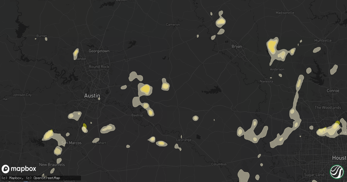 Hail map in Lincoln, TX on August 28, 2026