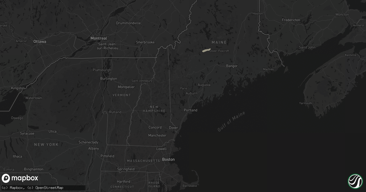 Hail map in Maine on August 28, 2026