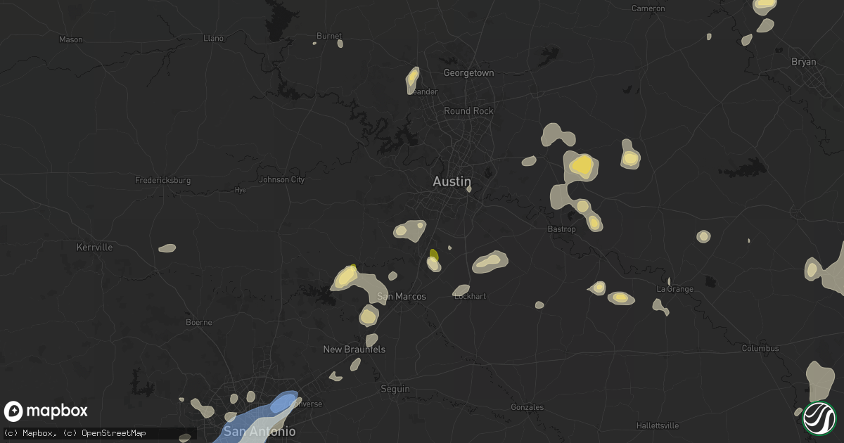Hail map in Manchaca, TX on August 28, 2026